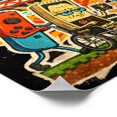 Respect Your Elders Funny Gamer Controller 80s Ret Poster (Hoek)