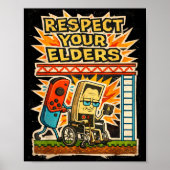Respect Your Elders Funny Gamer Controller 80s Ret Poster (Voorkant)