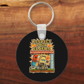 Respect Your Elders Funny Gamer Controller 80s Ret Sleutelhanger (Voorkant)