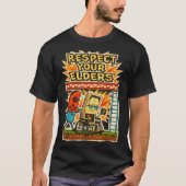 Respect Your Elders Funny Gamer Controller 80s Ret T-shirt (Voorkant)