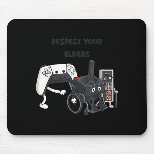 Respect Your Elders Funny Gaming 80s Style Old New Muismat (Voorkant)