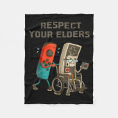 Respect Your Elders Funny Retro Gaming Clic Consol Fleece Deken (Voorkant)