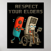 Respect Your Elders Funny Retro Gaming Clic Consol Poster (Voorkant)