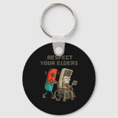 Respect Your Elders Funny Retro Gaming Clic Consol Sleutelhanger (Voorkant)