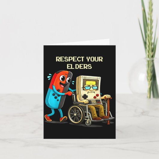 Respect Your Elders Funny Retro Gaming Kaart (Voorkant)