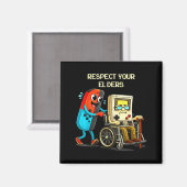 Respect Your Elders Funny Retro Gaming Magneet (Voorkant / Achterkant)