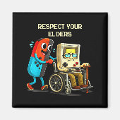 Respect Your Elders Funny Retro Gaming  Magneet (Voorkant)