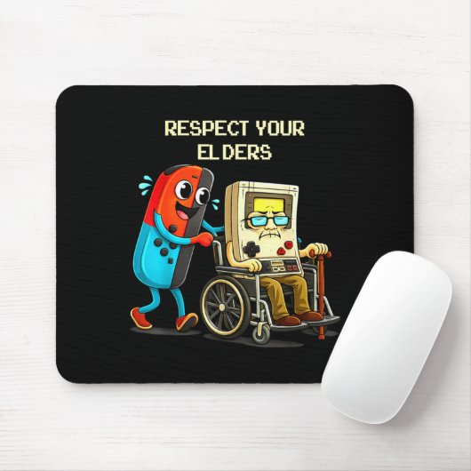 Respect Your Elders Funny Retro Gaming  Muismat (Met muis)
