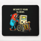 Respect Your Elders Funny Retro Gaming  Muismat (Voorkant)
