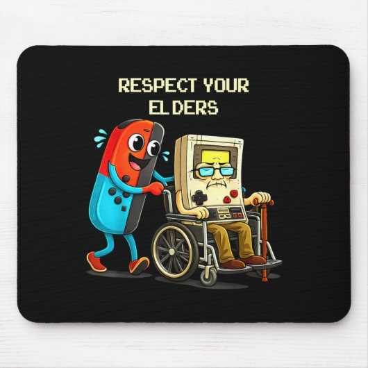 Respect Your Elders Funny Retro Gaming  Muismat (Voorkant)