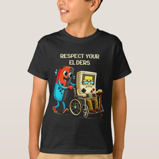 Respect Your Elders Funny Retro Gaming T-shirt (Voorkant)