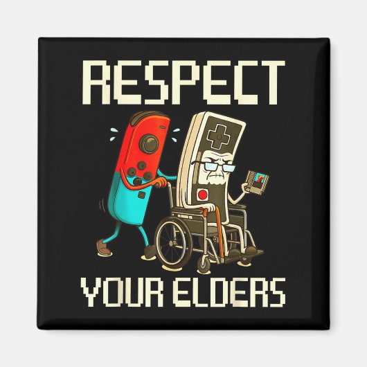 Respect Your Elders Gaming Clic  Magneet (Voorkant)