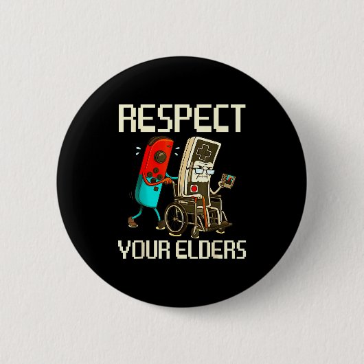 Respect Your Elders Gaming Clic  Ronde Button 5,7 Cm (Voorkant)