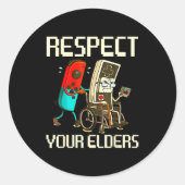 Respect Your Elders Gaming Clic Ronde Sticker (Voorkant)
