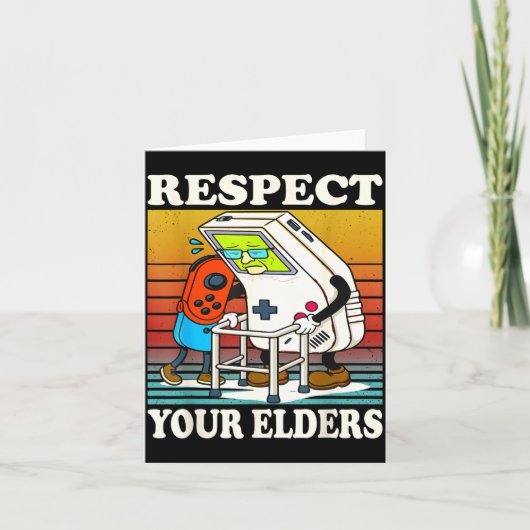 Respect Your Elders Gaming Control 80s Retro Funny Kaart (Voorkant)