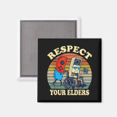Respect Your Elders Gaming Control 80s Retro Funny Magneet (Voorkant / Achterkant)