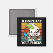 Respect Your Elders Gaming Control 80s Retro Funny Magneet (Voorkant / Achterkant)