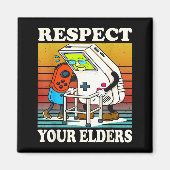 Respect Your Elders Gaming Control 80s Retro Funny Magneet (Voorkant)