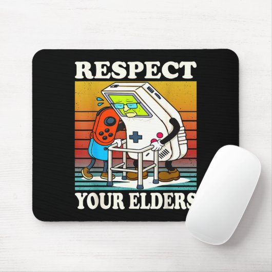 Respect Your Elders Gaming Control 80s Retro Funny Muismat (Met muis)