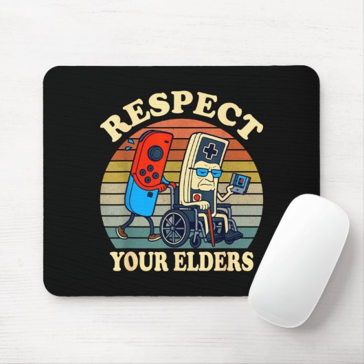 Respect Your Elders Gaming Control 80s Retro Funny Muismat (Met muis)