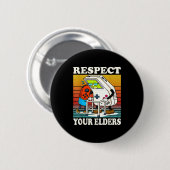 Respect Your Elders Gaming Control 80s Retro Funny Ronde Button 5,7 Cm (Voorkant /achterkant)