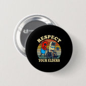 Respect Your Elders Gaming Control 80s Retro Funny Ronde Button 5,7 Cm (Voorkant /achterkant)