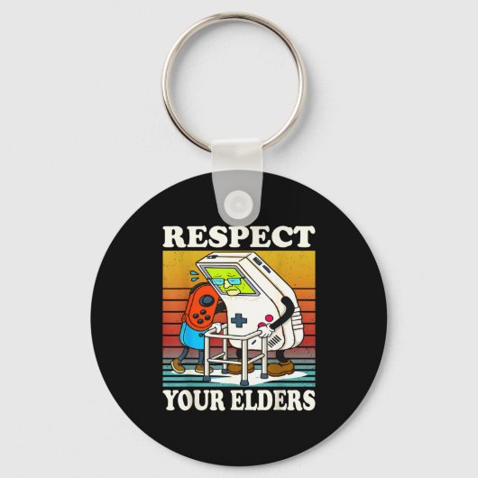Respect Your Elders Gaming Control 80s Retro Funny Sleutelhanger (Voorkant)