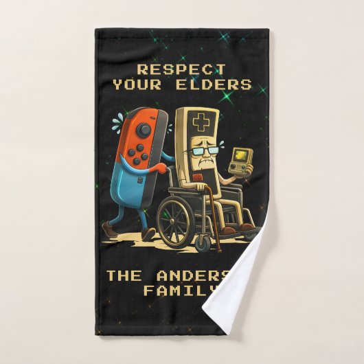 Respect Your Elders Gaming Control Retro Funny Bad Handdoek (Handdoek)