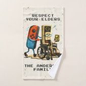 Respect Your Elders Gaming Control Retro Funny Bad Handdoek (Handdoek)