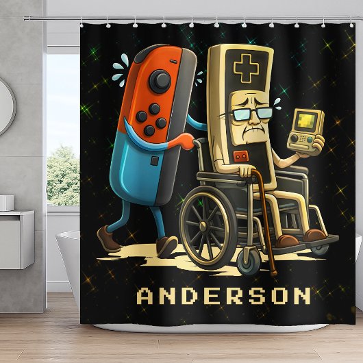 Respect Your Elders Gaming Control Retro Funny Douchegordijn