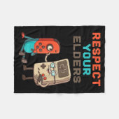 Respect Your Elders Gaming Control Retro Funny Gam Fleece Deken (Voorkant (Horizontaal))