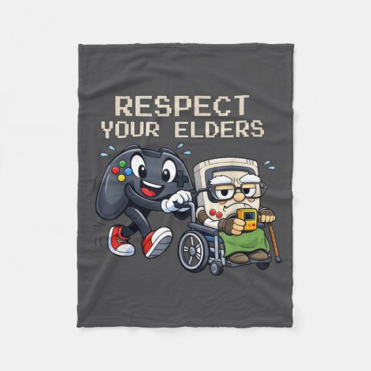 Respect Your Elders Gaming Control Retro Funny Gam Fleece Deken (Voorkant)