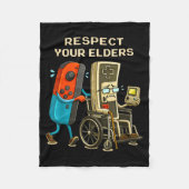 Respect Your Elders Gaming Control Retro Funny Gam Fleece Deken (Voorkant)