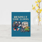 Respect Your Elders Gaming Control Retro Funny Gam Kaart (Gele Bloem)
