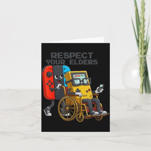 Respect Your Elders Gaming Control Retro Funny Gam Kaart (Voorkant)