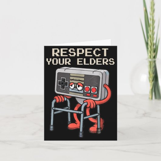Respect Your Elders Gaming Control Retro Funny Gam Kaart (Voorkant)