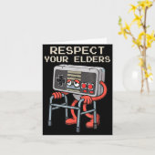 Respect Your Elders Gaming Control Retro Funny Gam Kaart (Gele Bloem)