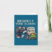 Respect Your Elders Gaming Control Retro Funny Gam Kaart (Voorkant)