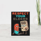 Respect Your Elders Gaming Control Retro Funny Gam Kaart (Voorkant)