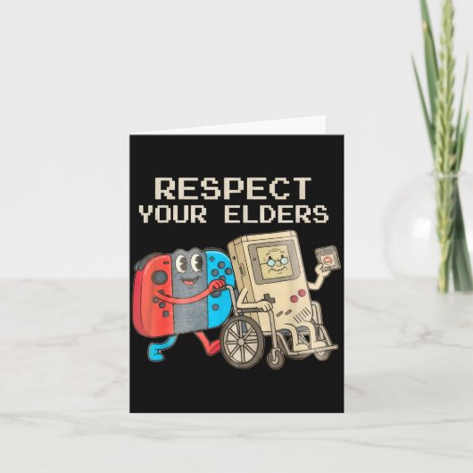 Respect Your Elders Gaming Control Retro Funny Gam Kaart (Voorkant)