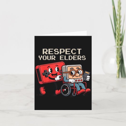 Respect Your Elders Gaming Control Retro Funny Gam Kaart (Voorkant)