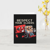Respect Your Elders Gaming Control Retro Funny Gam Kaart (Gele Bloem)