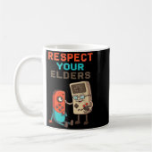 Respect Your Elders Gaming Control Retro Funny Gam Koffiemok (Links)
