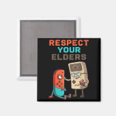 Respect Your Elders Gaming Control Retro Funny Gam Magneet (Voorkant / Achterkant)