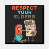 Respect Your Elders Gaming Control Retro Funny Gam Magneet (Voorkant)