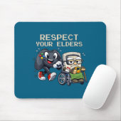 Respect Your Elders Gaming Control Retro Funny Gam Muismat (Met muis)