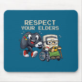 Respect Your Elders Gaming Control Retro Funny Gam Muismat (Voorkant)