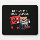 Respect Your Elders Gaming Control Retro Funny Gam Muismat (Voorkant)