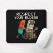 Respect Your Elders Gaming Control Retro Funny Gam Muismat (Met muis)