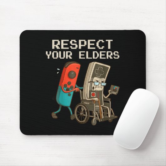 Respect Your Elders Gaming Control Retro Funny Gam Muismat (Met muis)